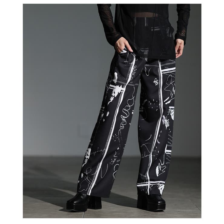 アーティスティックなペイント柄ワイドパンツ レディース ファッション | Sawa a la mode | 詳細画像16 