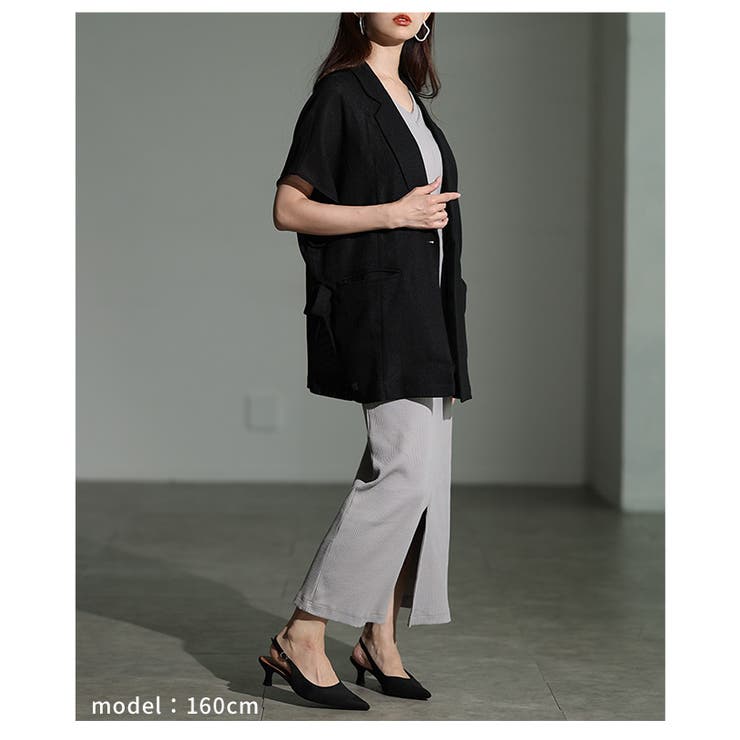 透け感で魅せるサイドリボンテーラードメッシュジャケット レディース ファッション | Sawa a la mode | 詳細画像13 