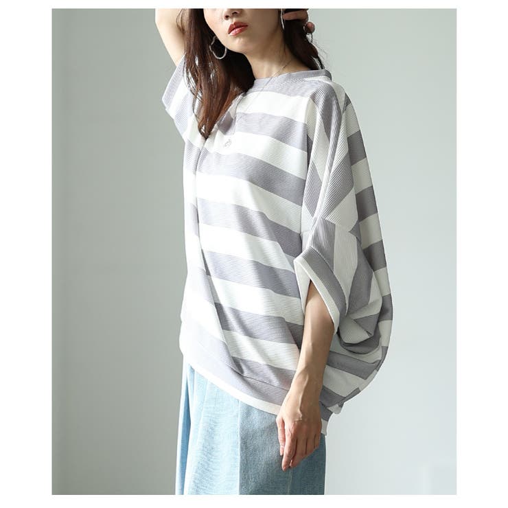 ラフなのにお洒落に決まるボーダーコクーントップス レディース ファッション | Sawa a la mode | 詳細画像16 