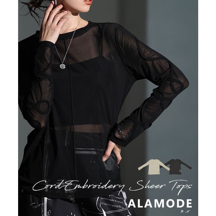 ニュアンス溢れるコード刺繍シアートップス レディース ファッション | Sawa a la mode | 詳細画像1 