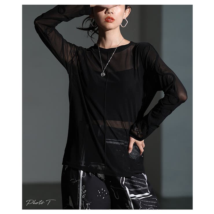 ニュアンス溢れるコード刺繍シアートップス レディース ファッション | Sawa a la mode | 詳細画像2 