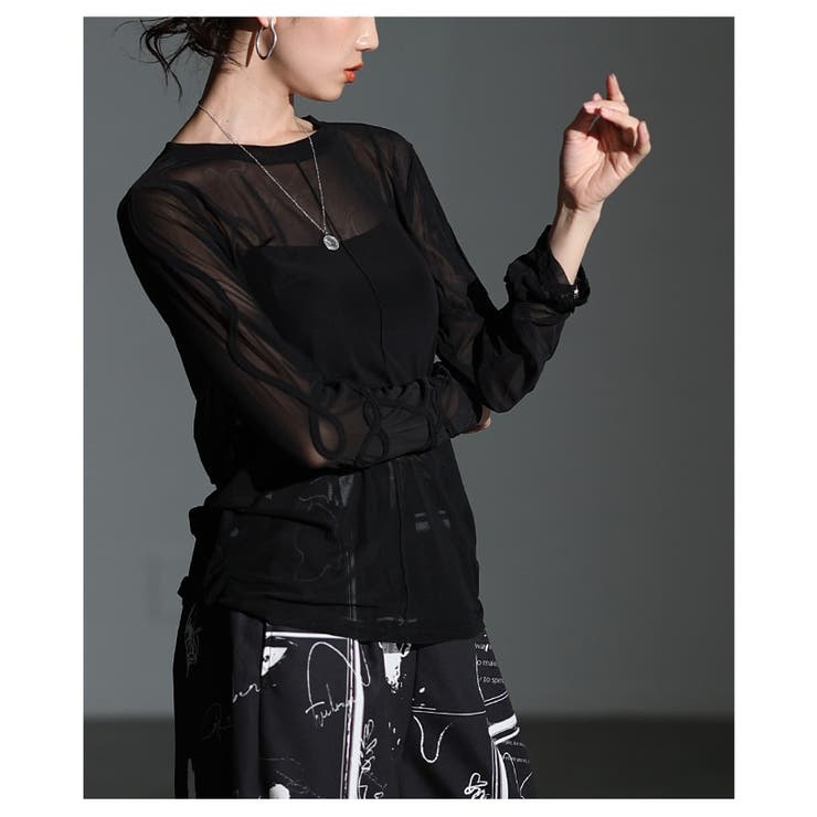 ニュアンス溢れるコード刺繍シアートップス レディース ファッション | Sawa a la mode | 詳細画像4 