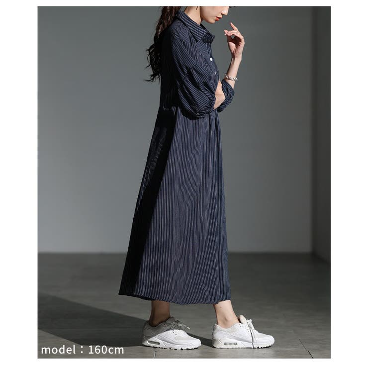 シルエットを変えて楽しめるストライプ柄シャツワンピース レディース ファッション | Sawa a la mode | 詳細画像13 