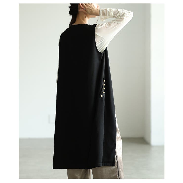 上品にコーデを格上げするパールポケットロングジレ レディース ファッション | Sawa a la mode | 詳細画像12 
