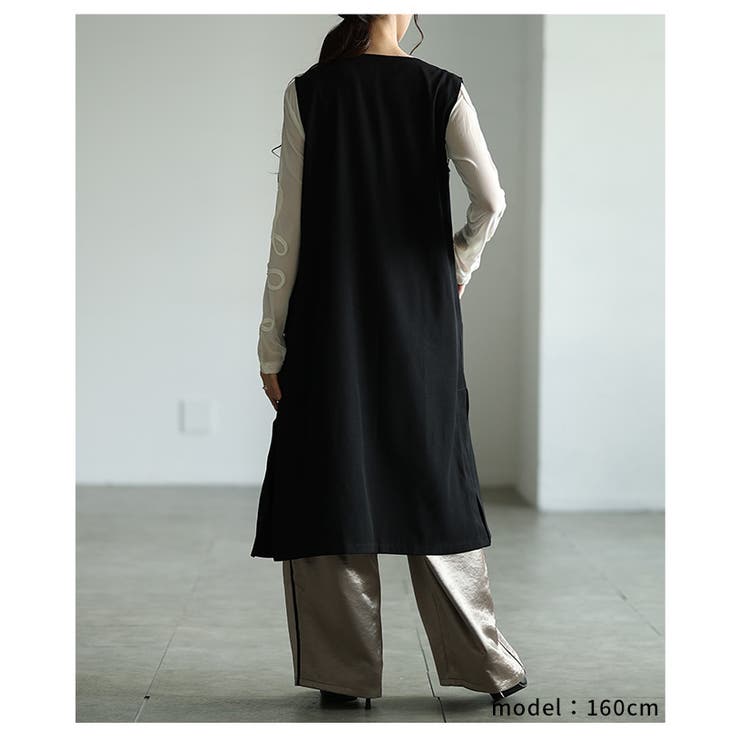 上品にコーデを格上げするパールポケットロングジレ レディース ファッション | Sawa a la mode | 詳細画像18 
