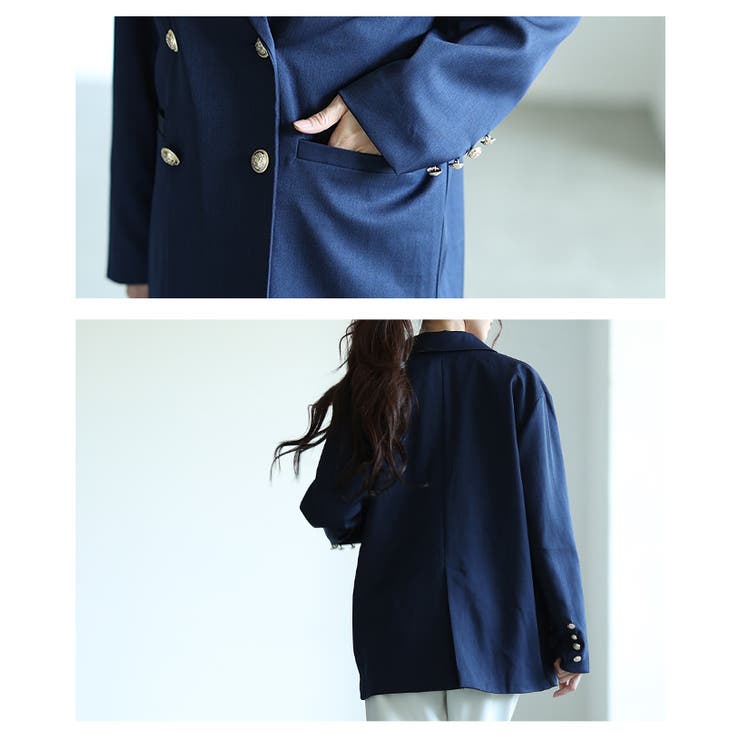 プレッピーマニッシュなブレザーダブルジャケット レディース ファッション | Sawa a la mode | 詳細画像5 