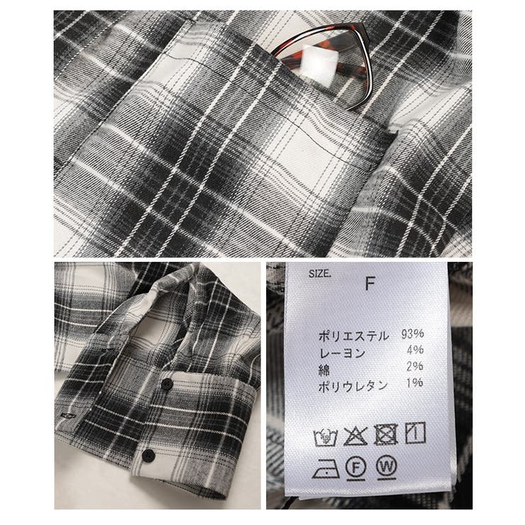 暖かみを感じる起毛チェックショート丈ポケットシャツ レディース ファッション | Sawa a la mode | 詳細画像24 