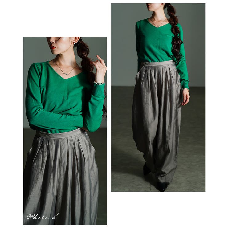 ベーシックで着回し力抜群なVネックニットトップス レディース ファッション | Sawa a la mode | 詳細画像2 