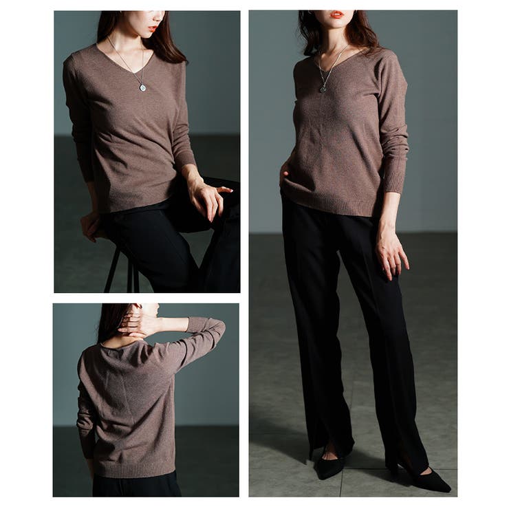 ベーシックで着回し力抜群なVネックニットトップス レディース ファッション | Sawa a la mode | 詳細画像19 