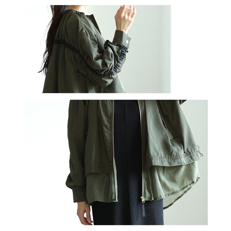 ミリタリー×フェミニンな異素材バックテープブルゾン レディース ファッション | Sawa a la mode | 詳細画像5 