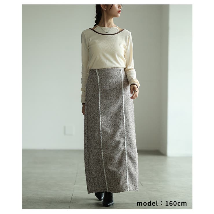 品よく格上げするツイードフリンジラインロングスカート レディース ファッション | Sawa a la mode | 詳細画像7 
