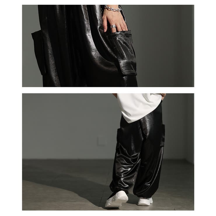 ラグジュアリーに煌めく裾ドロストサテンカーゴパンツ レディース ファッション | Sawa a la mode | 詳細画像5 