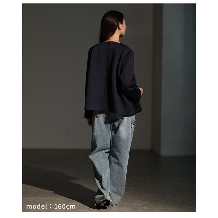 大人リュクスな品格纏うノーカラーストレッチジャケット レディース ファッション | Sawa a la mode | 詳細画像21 