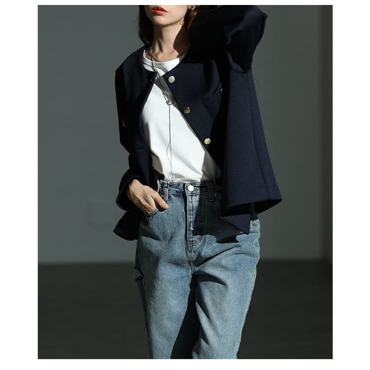 大人リュクスな品格纏うノーカラーストレッチジャケット レディース ファッション | Sawa a la mode | 詳細画像22 