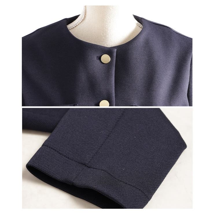 大人リュクスな品格纏うノーカラーストレッチジャケット レディース ファッション | Sawa a la mode | 詳細画像23 