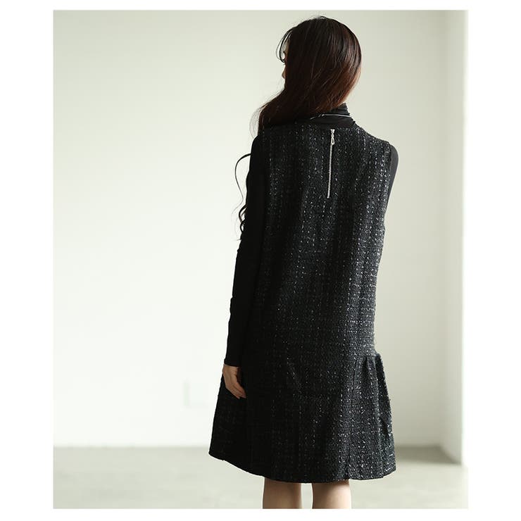 歩くたびに心弾むツイードティアードフレアミニワンピース レディース ファッション | Sawa a la mode | 詳細画像9 