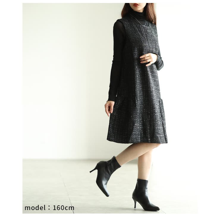 歩くたびに心弾むツイードティアードフレアミニワンピース レディース ファッション | Sawa a la mode | 詳細画像22 