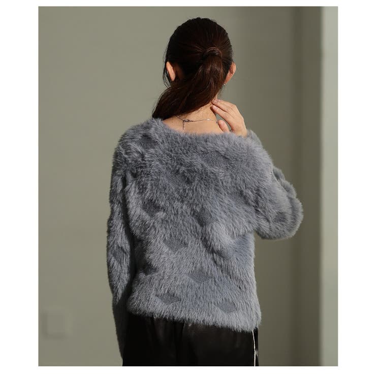 リュクスな輝き放つパール付きシャギーニットトップス レディース ファッション | Sawa a la mode | 詳細画像19 