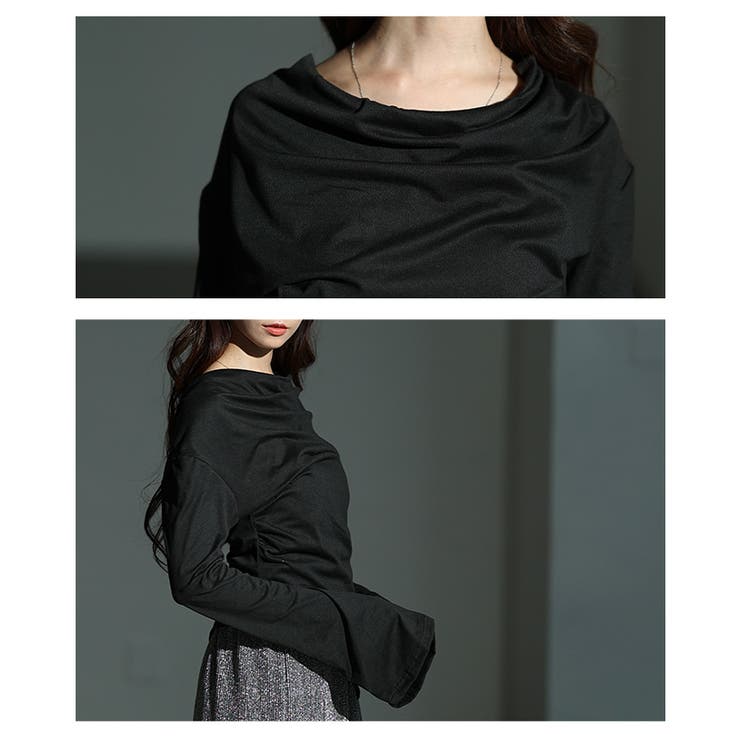ドレープが魅せるイレギュラーヘムベルスリーブカットソー レディース ファッション | Sawa a la mode | 詳細画像5 