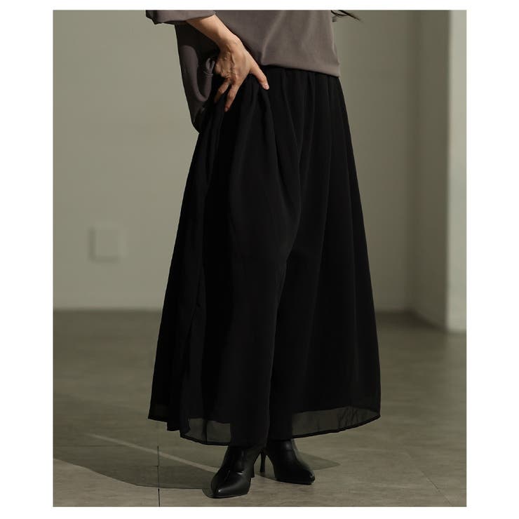 着回し力抜群のプルオーバー×シフォンワイドパンツセットアップ レディース | Sawa a la mode | 詳細画像12 