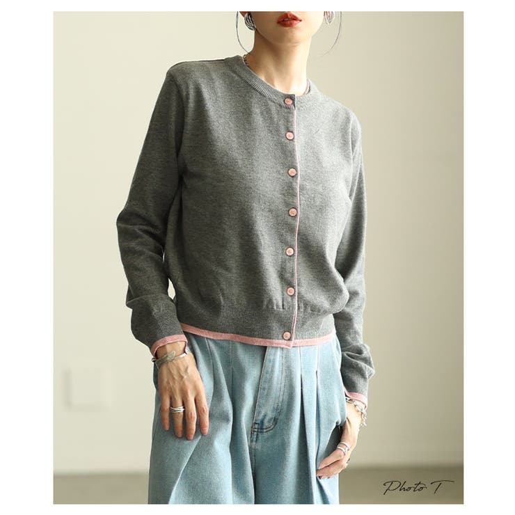 差し色バイカラーニットカーディガン レディース ファッション | Sawa a la mode | 詳細画像2 