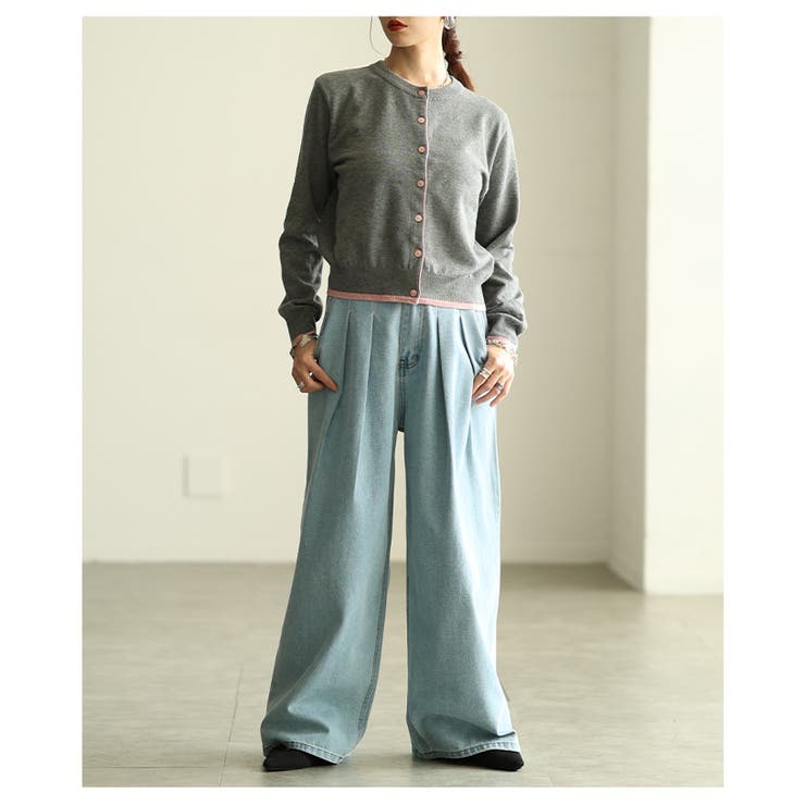 差し色バイカラーニットカーディガン レディース ファッション | Sawa a la mode | 詳細画像4 