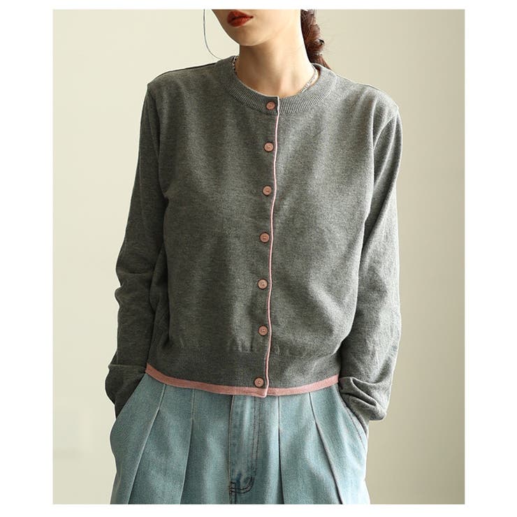 差し色バイカラーニットカーディガン レディース ファッション | Sawa a la mode | 詳細画像8 