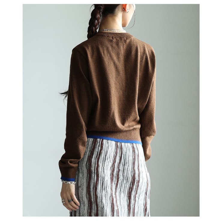 差し色バイカラーニットカーディガン レディース ファッション | Sawa a la mode | 詳細画像14 