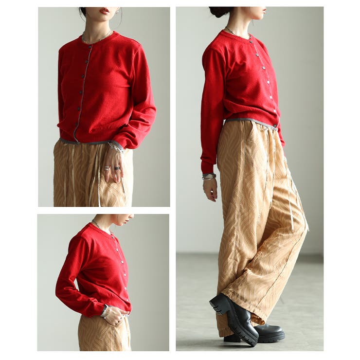 差し色バイカラーニットカーディガン レディース ファッション | Sawa a la mode | 詳細画像17 