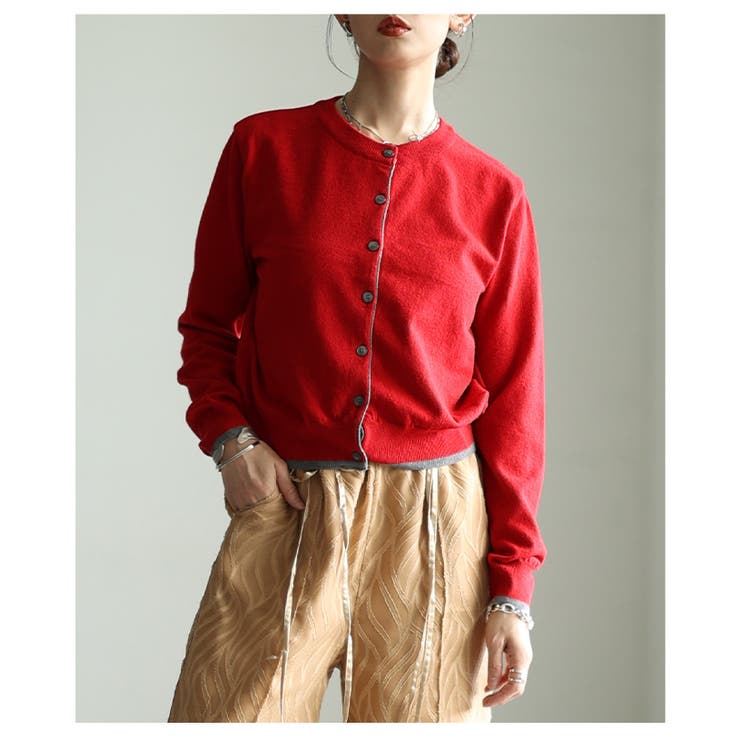 差し色バイカラーニットカーディガン レディース ファッション | Sawa a la mode | 詳細画像18 