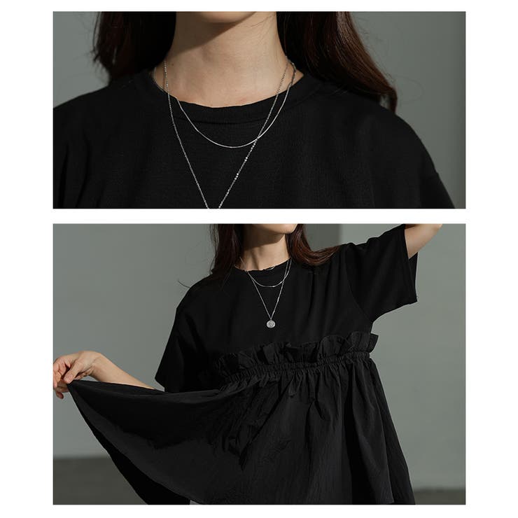 カジュアル×女性らしさのペプラムドッキングTシャツ レディース ファッション | Sawa a la mode | 詳細画像5 