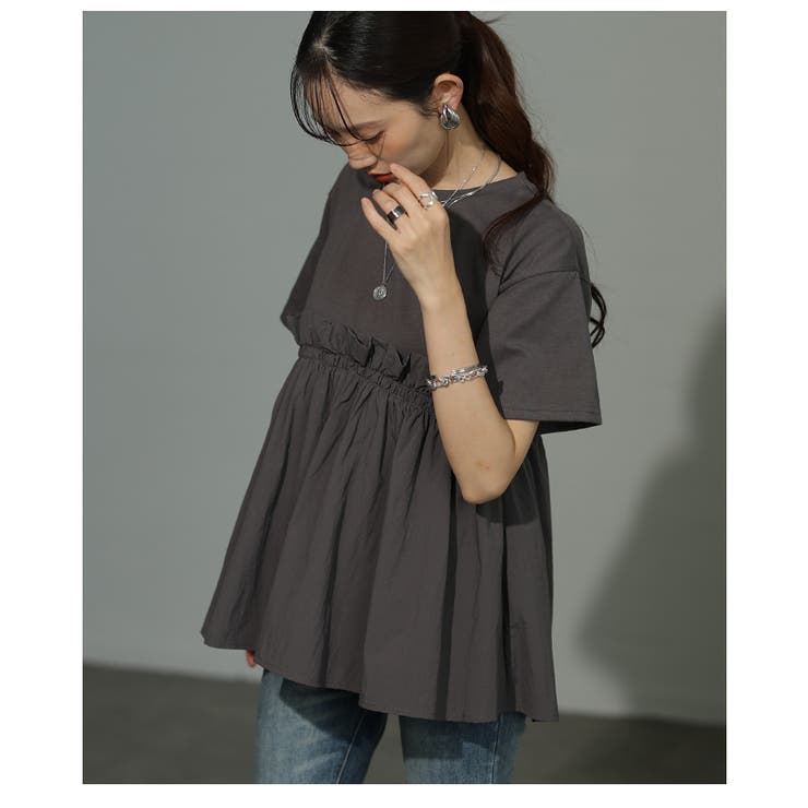 カジュアル×女性らしさのペプラムドッキングTシャツ レディース ファッション | Sawa a la mode | 詳細画像22 