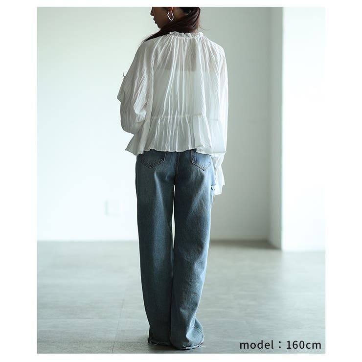 前後で楽しめる2wayシャーリングペプラムブラウス レディース ファッション | Sawa a la mode | 詳細画像18 