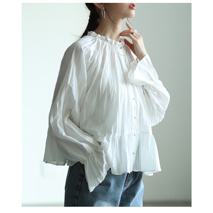 前後で楽しめる2wayシャーリングペプラムブラウス レディース ファッション | Sawa a la mode | 詳細画像22 