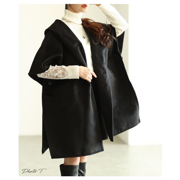 羽織るだけでサマになるフード付きポンチョジャケット レディース ファッション | Sawa a la mode | 詳細画像2 