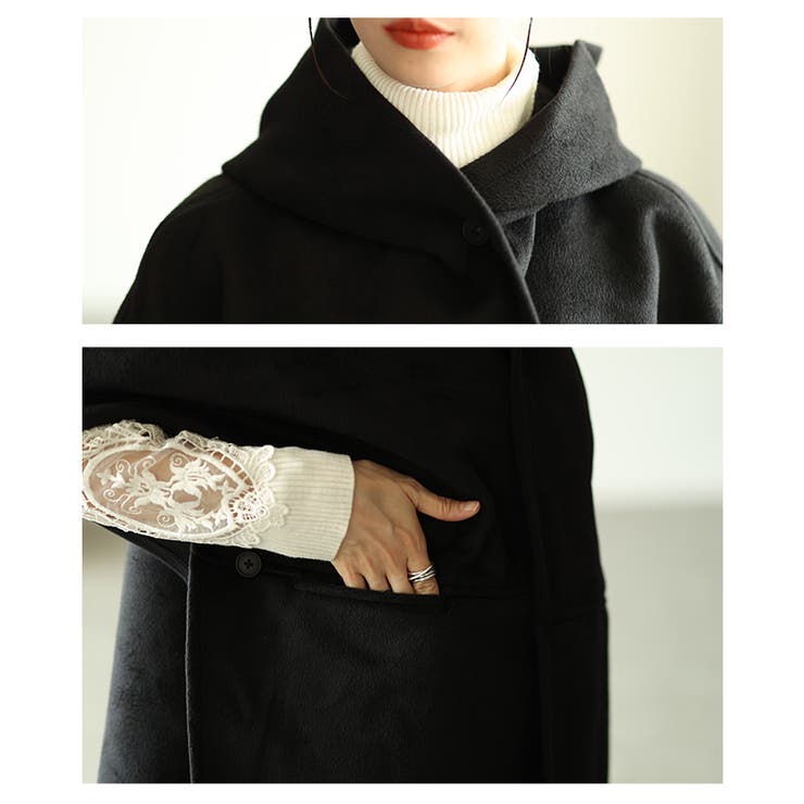 羽織るだけでサマになるフード付きポンチョジャケット レディース ファッション | Sawa a la mode | 詳細画像5 