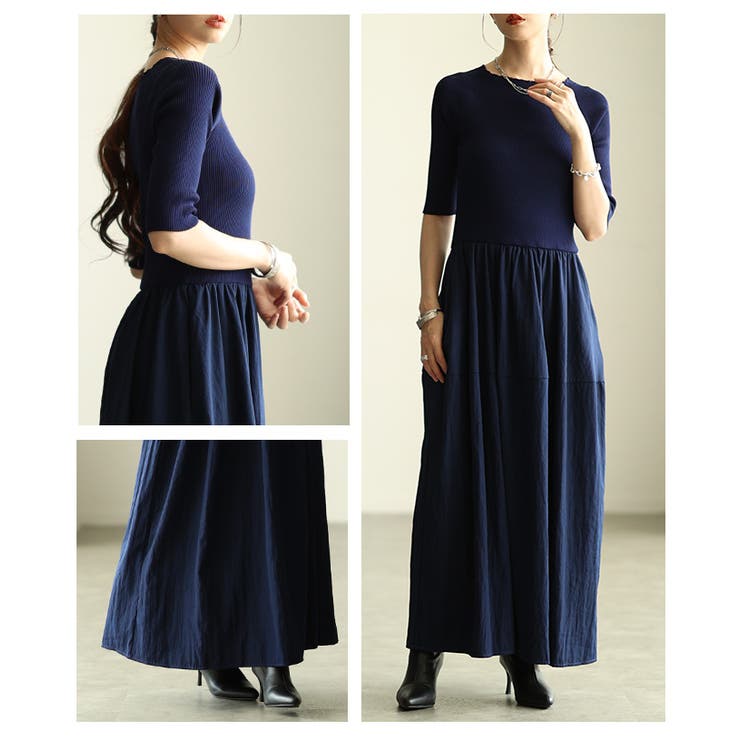 着るだけでシルエット美人なドッキングフレアワンピース レディース ファッション | Sawa a la mode | 詳細画像17 