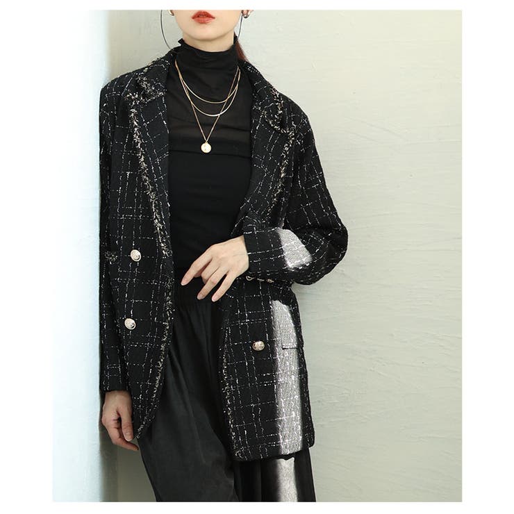 羽織るだけでサマになるツイードテーラードジャケット レディース ファッション | Sawa a la mode | 詳細画像9 