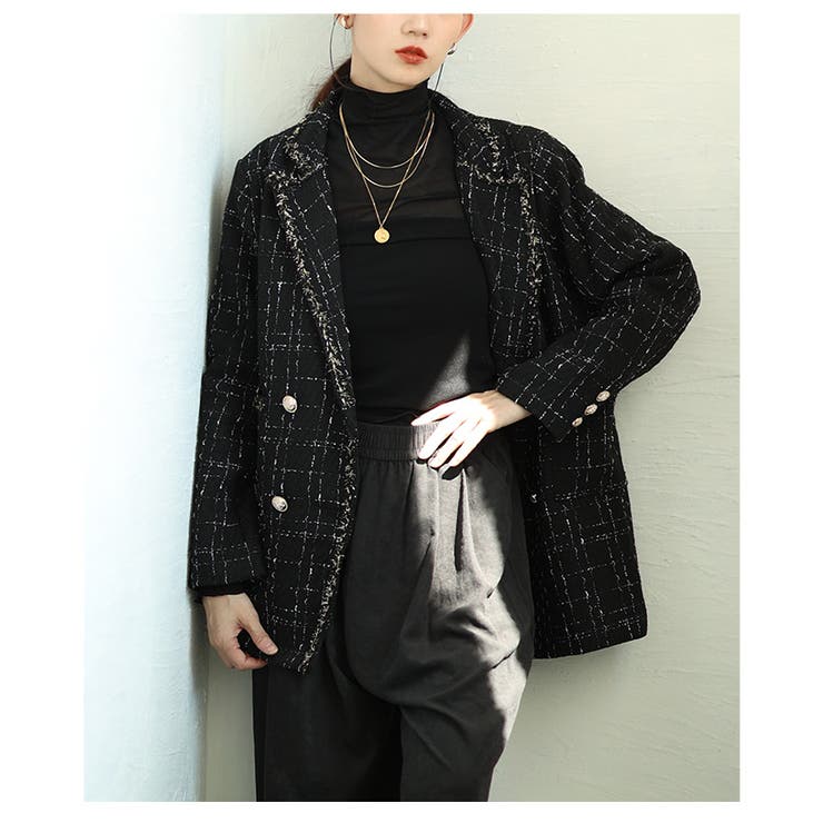 羽織るだけでサマになるツイードテーラードジャケット レディース ファッション | Sawa a la mode | 詳細画像16 