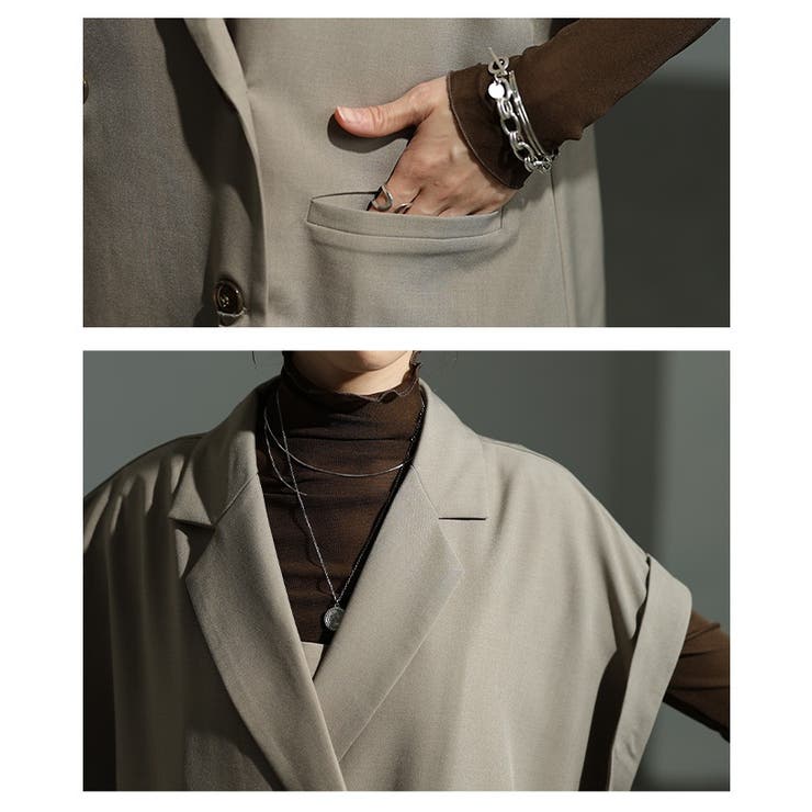 マニッシュに格上げするテーラードダブルジャケット レディース ファッション | Sawa a la mode | 詳細画像5 