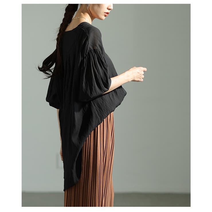 大人の抜け感纏うVネックフィッシュテールシアーブラウス レディース ファッション | Sawa a la mode | 詳細画像8 