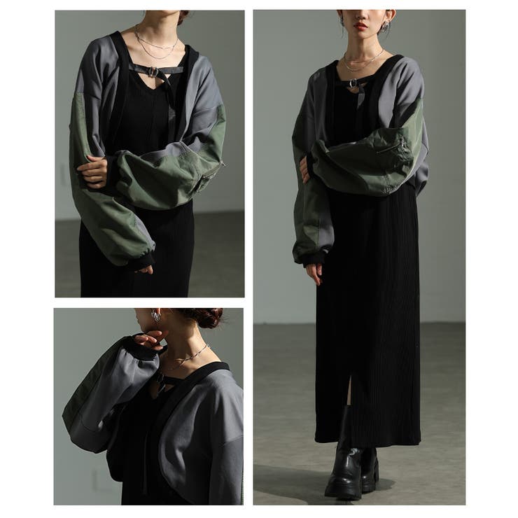 モードな雰囲気漂う異素材MA 1ボレロブルゾン レディース | Sawa a la mode | 詳細画像17 