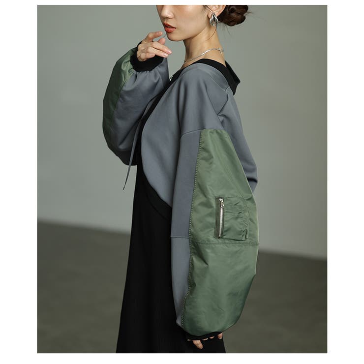 モードな雰囲気漂う異素材MA 1ボレロブルゾン レディース | Sawa a la mode | 詳細画像22 