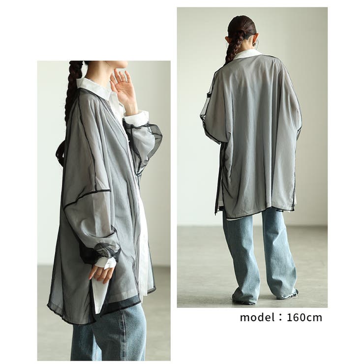 モードに揺れるオーガンジーレイヤードオーバーシャツ レディース ファッション | Sawa a la mode | 詳細画像11 