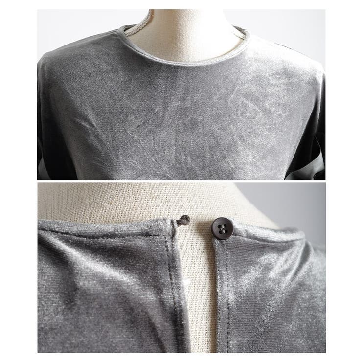 モードに揺れるベロア×フェイクレザーフレアスリーブトップス レディース ファッシ… | Sawa a la mode | 詳細画像23 