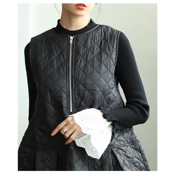 手元の華やぎに惚れるフレアレーススリーブリブニットトップス レディース | Sawa a la mode | 詳細画像11 