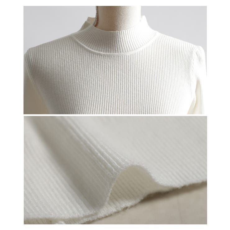 手元の華やぎに惚れるフレアレーススリーブリブニットトップス レディース | Sawa a la mode | 詳細画像23 