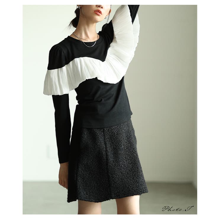 ドラマティックを纏うシフォンフリルカットソートップス レディース ファッション | Sawa a la mode | 詳細画像2 