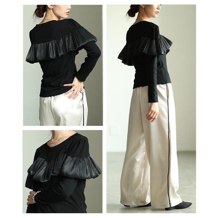 ドラマティックを纏うシフォンフリルカットソートップス レディース ファッション | Sawa a la mode | 詳細画像19 