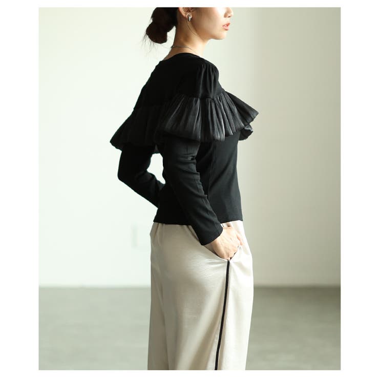 ドラマティックを纏うシフォンフリルカットソートップス レディース ファッション | Sawa a la mode | 詳細画像21 